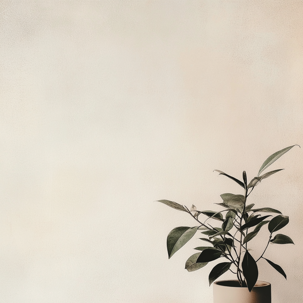 A Delicate Potted Plant Against Soft Wall Background