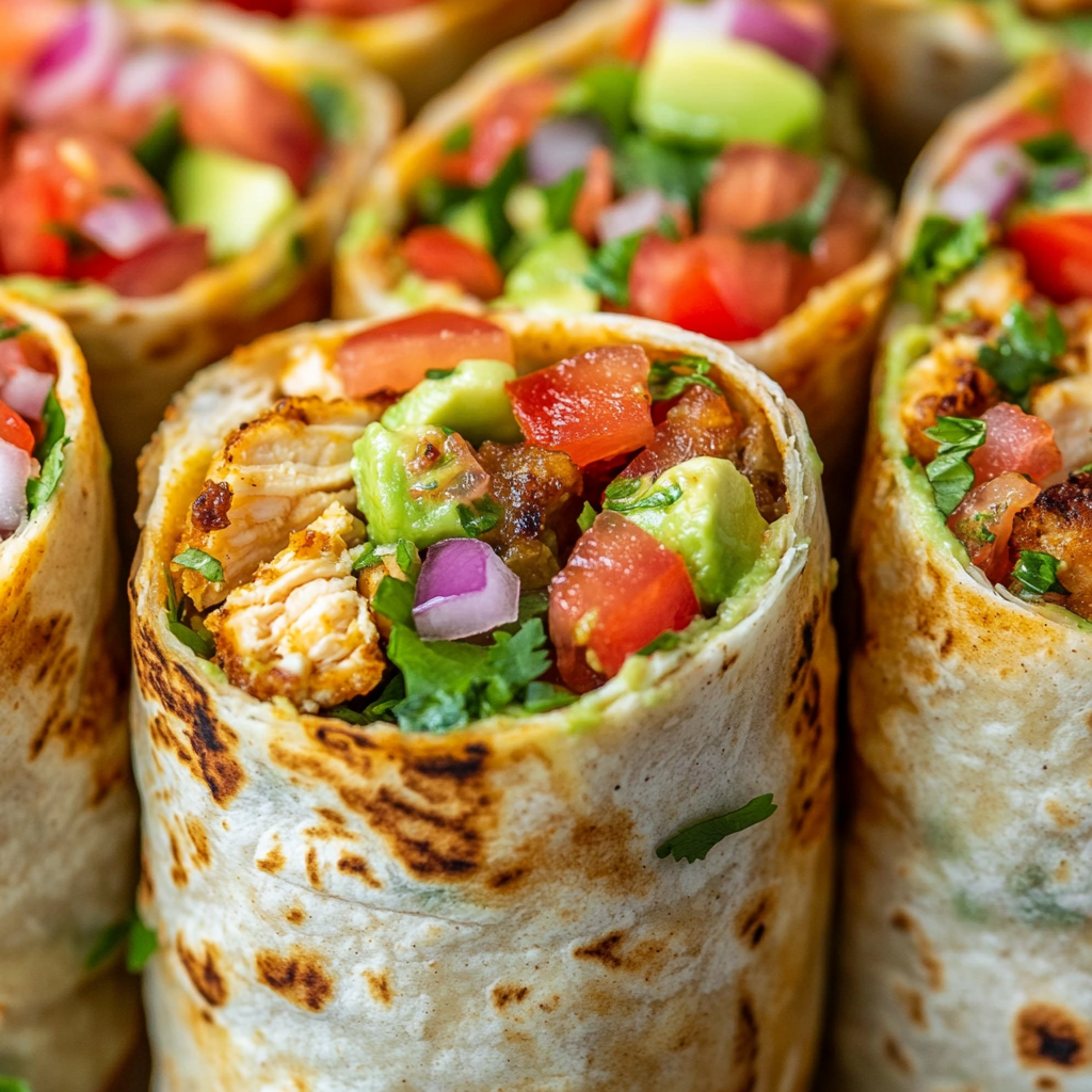 A Delicious Stack of Chicken Avocado Ranch Burritos