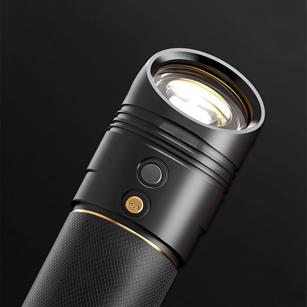 A Detailed Flashlight in High Definition Studio Shoot