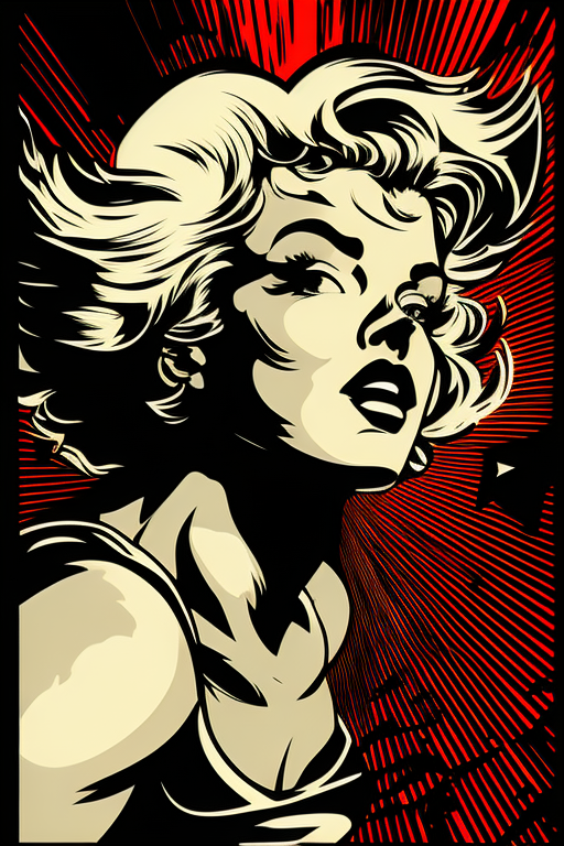 A Detailed Pop Art Poster of Marilyn Monroe