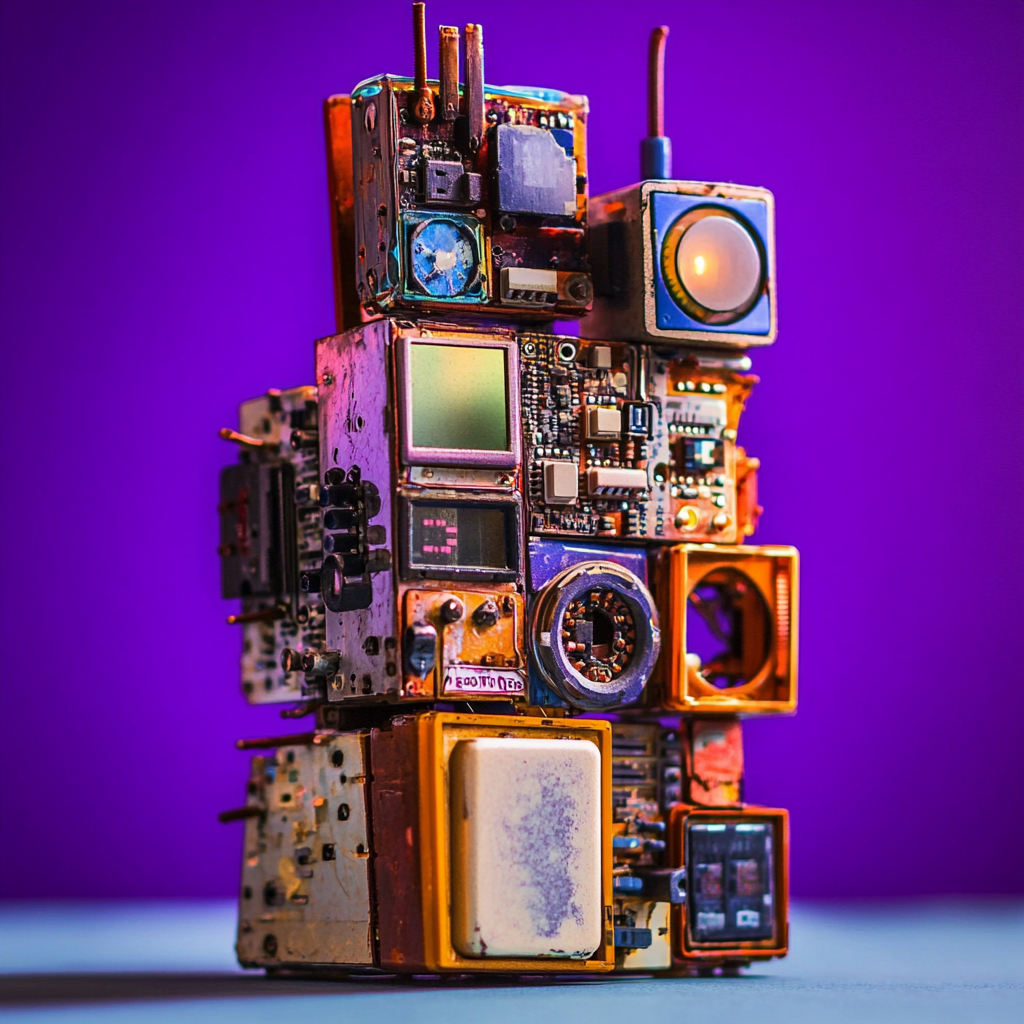 A Detailed Toy Crafted from Old Electronics