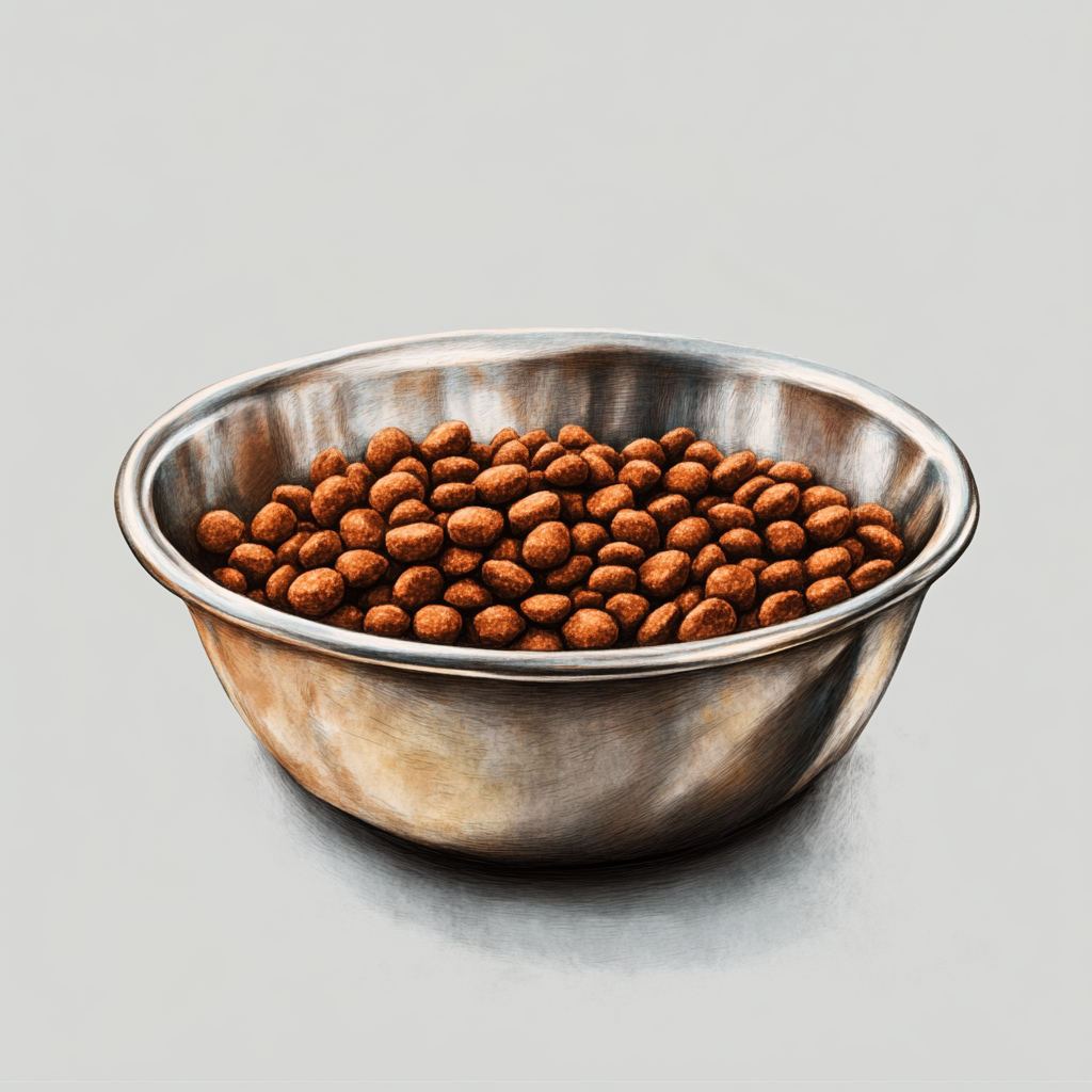 A Detailed Watercolor Clipart of Cat Food Bowl