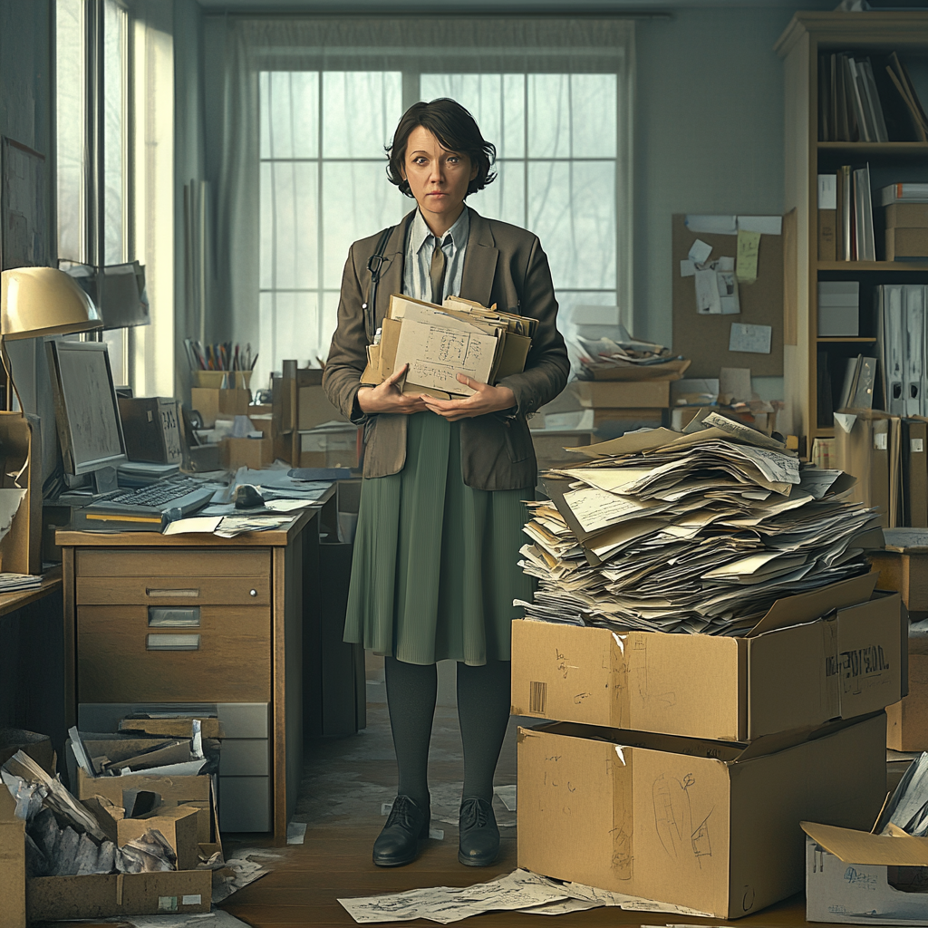 A Determined Bookkeeper in a Cluttered Office