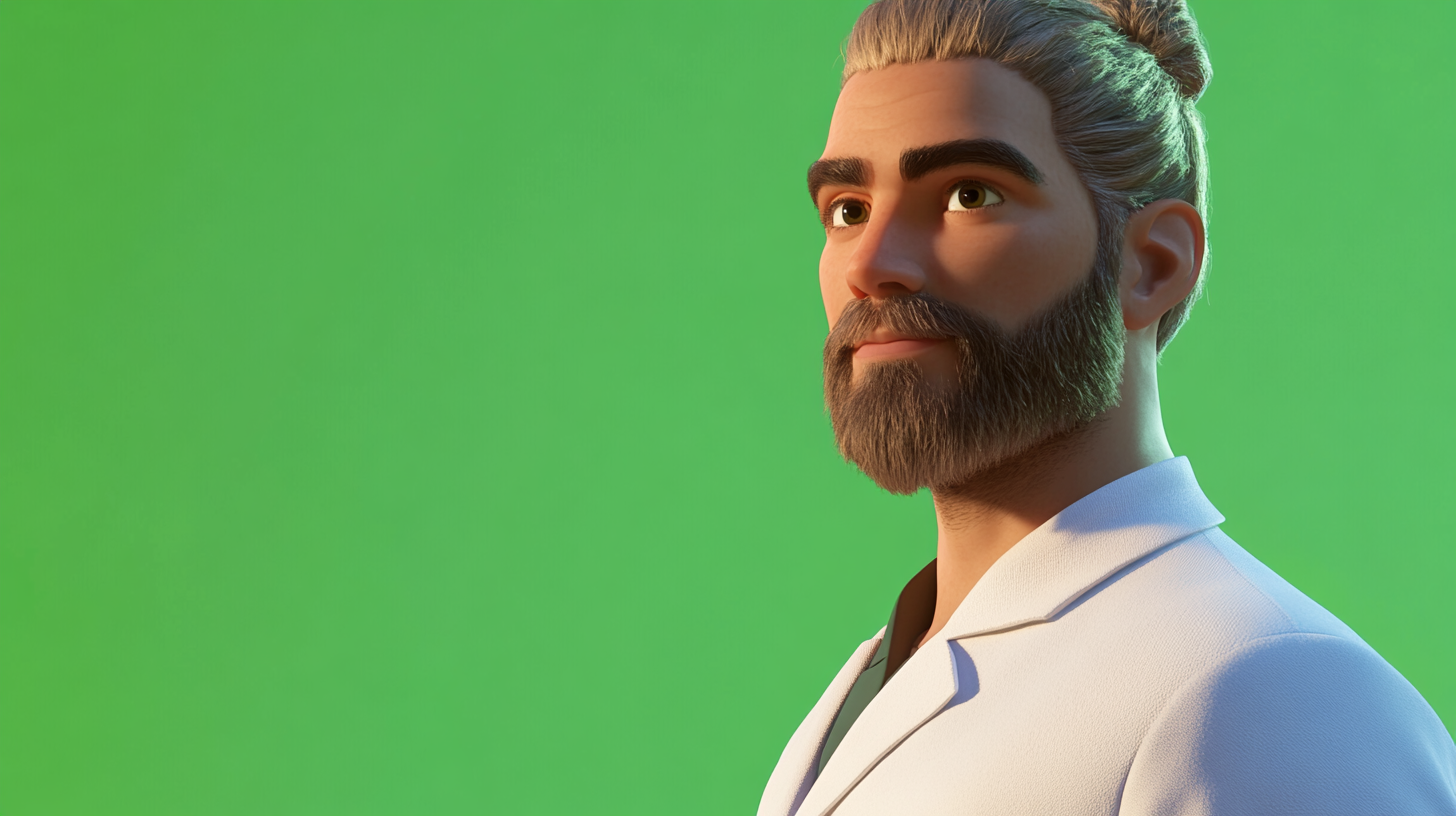 A Doctor with Facial Hair in 3D