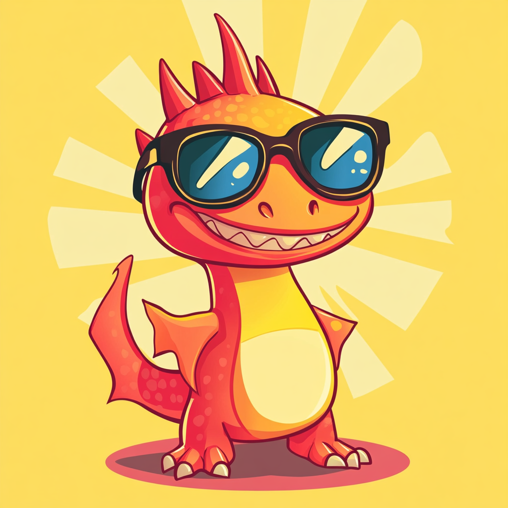 A Dragon Mascot Named Sunny Spikes Wearing Sunglasses