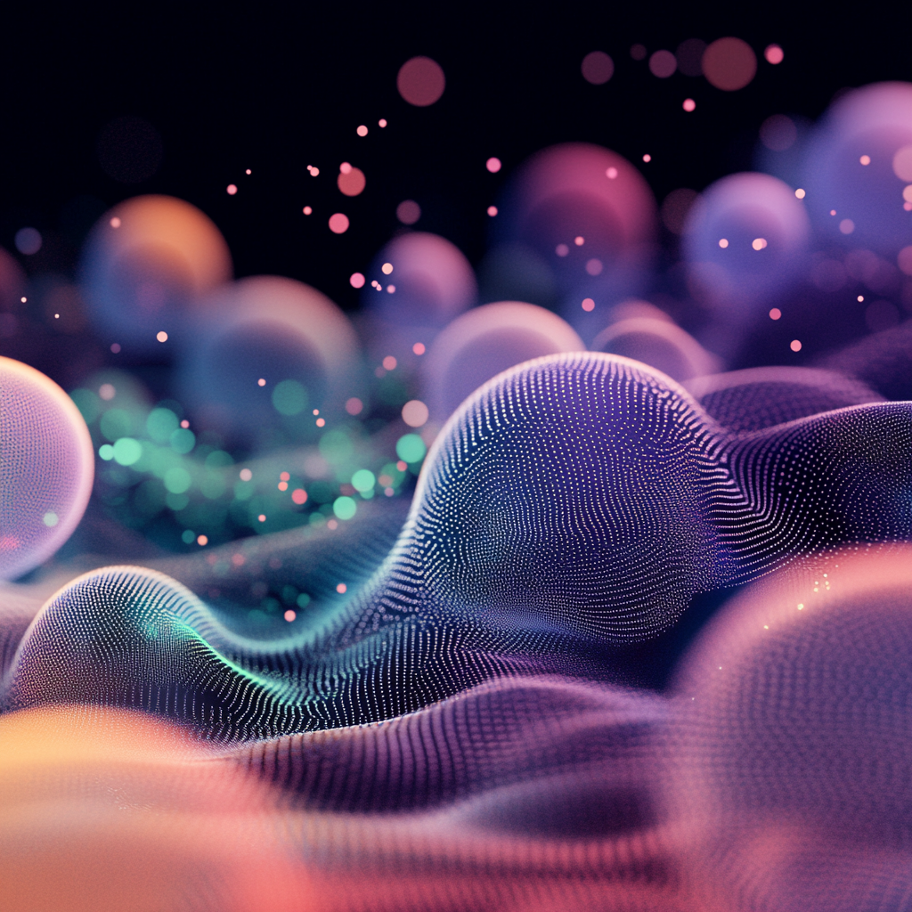 A Dreamy Landscape of Glowing Floating Balls