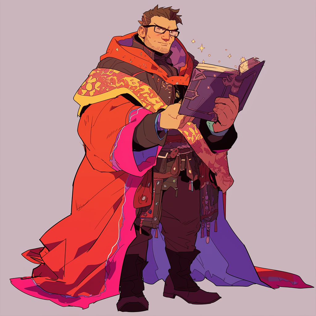 A Dwarf Wizard Contemplating a Tome