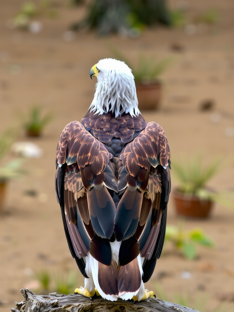 A Eagle with its Back to Camera.