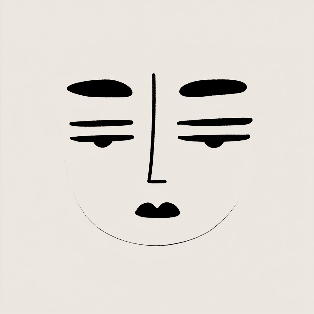 A Face in the Shape of '心' Character