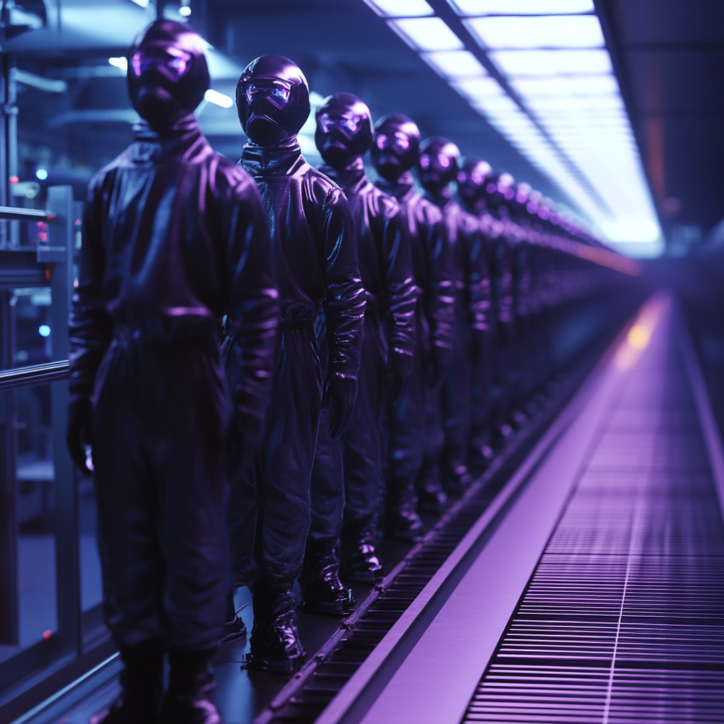 A Factory Line with Male and Female Clones