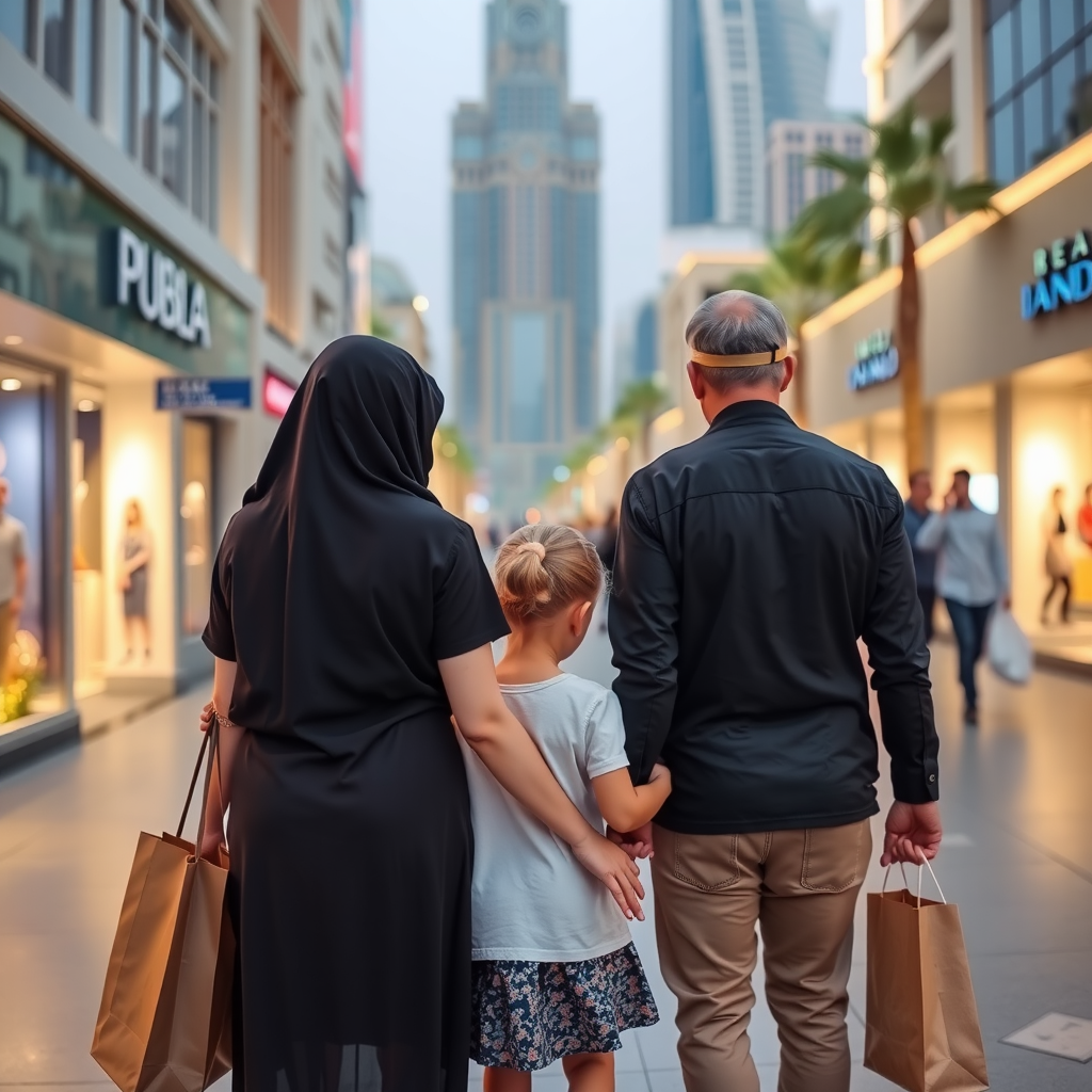 A Family Shopping in Dubai Streets