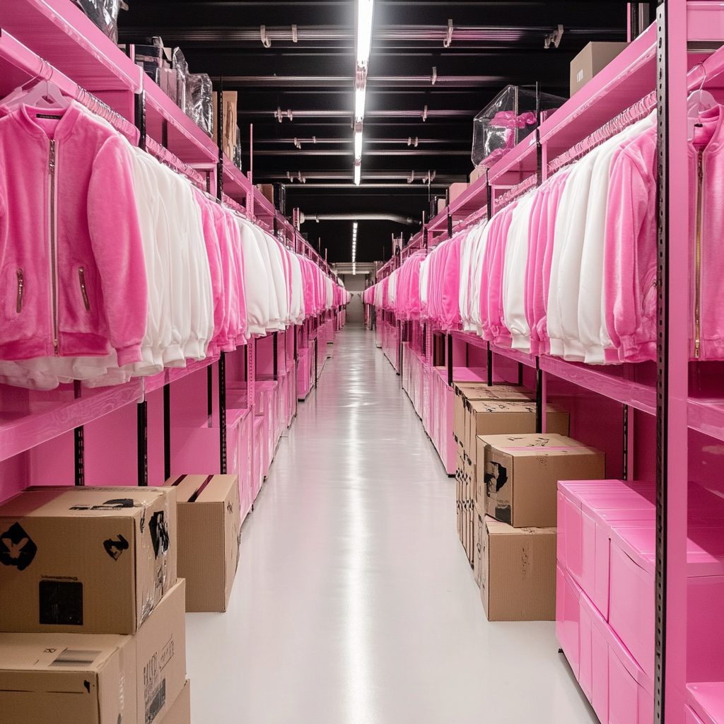 A Fancy Pink Clothing Factory with Diamond Accents