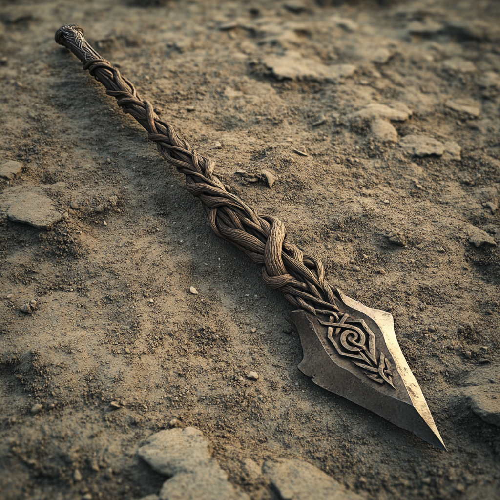 A Fancy Spear with Intricate Runic Symbol