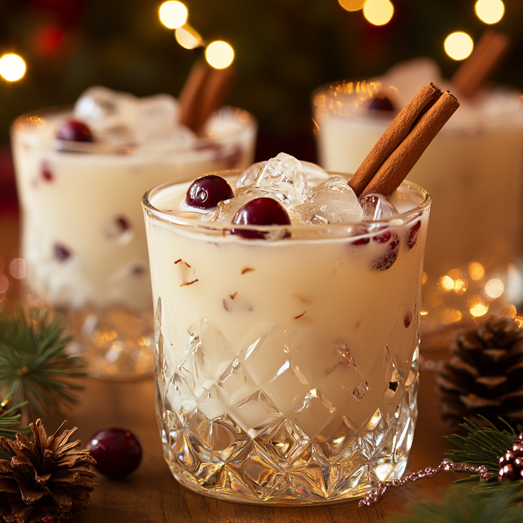 A Festive Holiday Cocktail in Crystal Glass