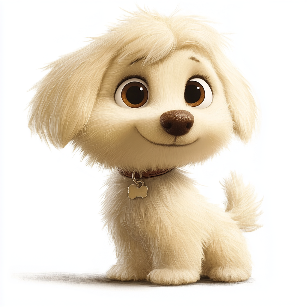 A Fluffy Maltipoo in Disney Pixar Style