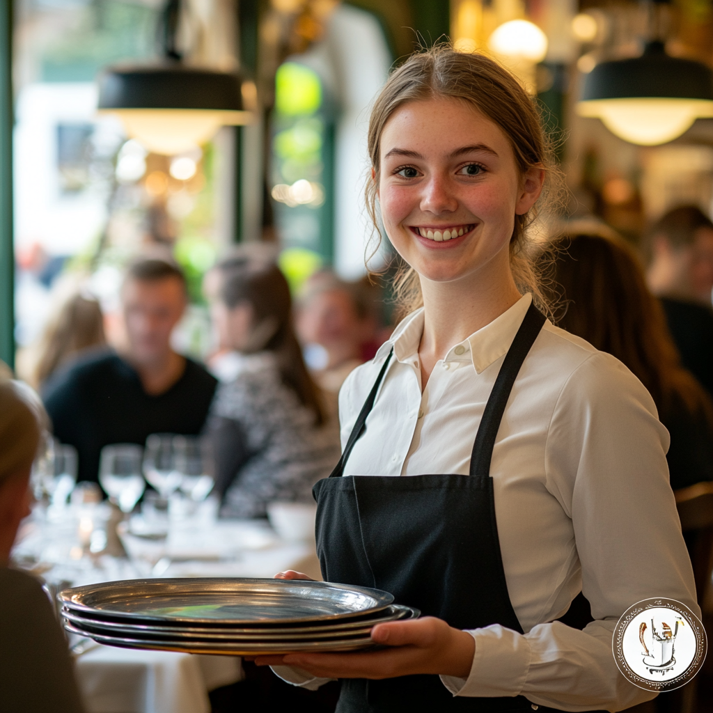 A Friendly Waitress in a Cozy Restaurant