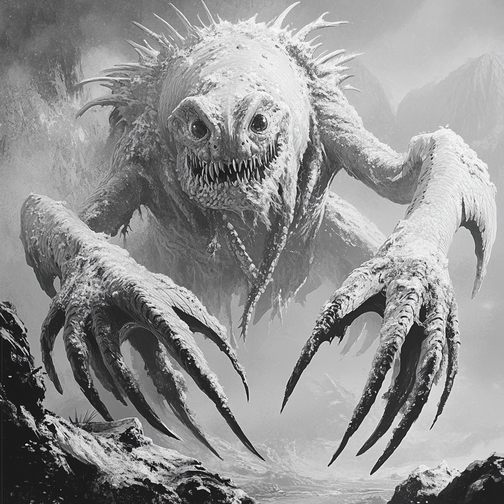 A Frostlurk: Giant, Icy Creature in Wastelands