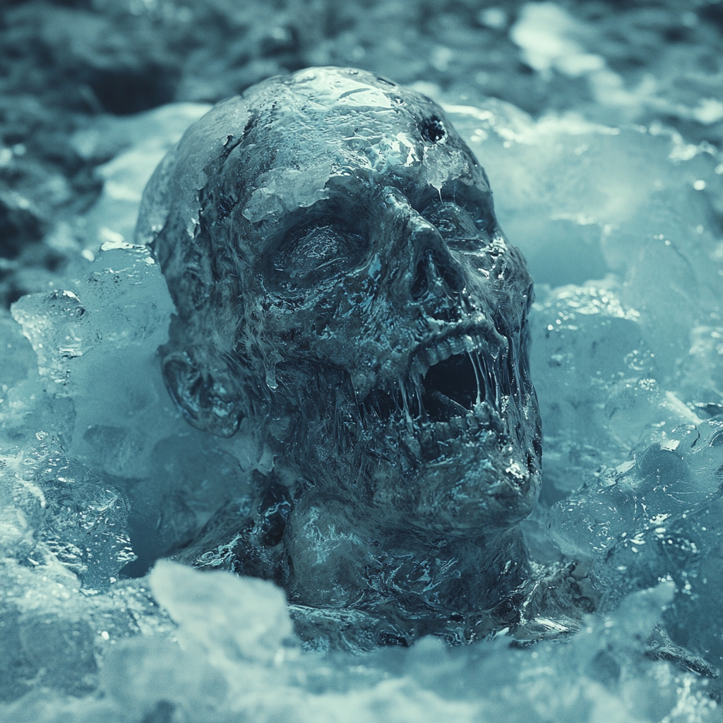 A Frozen Zombie Trapped in Ice