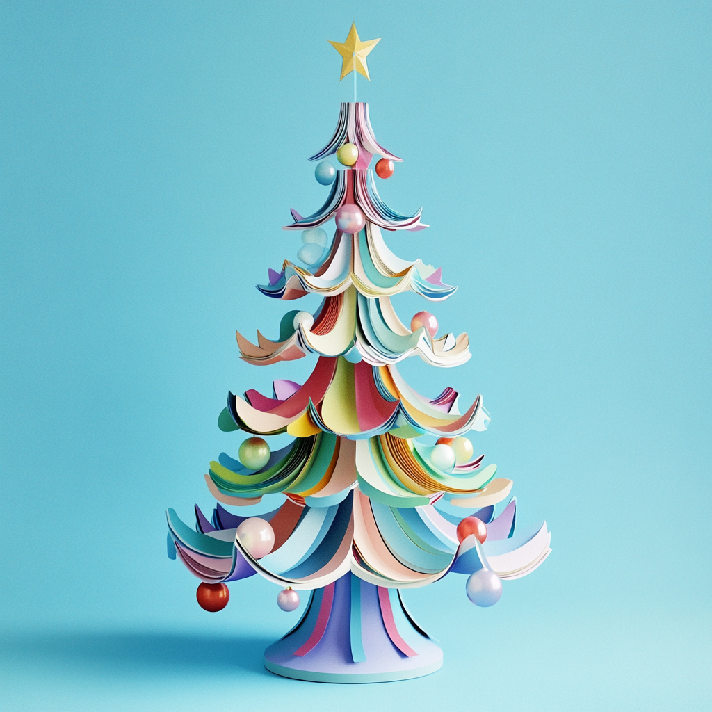 A Funky Christmas Tree in Pop Art Style