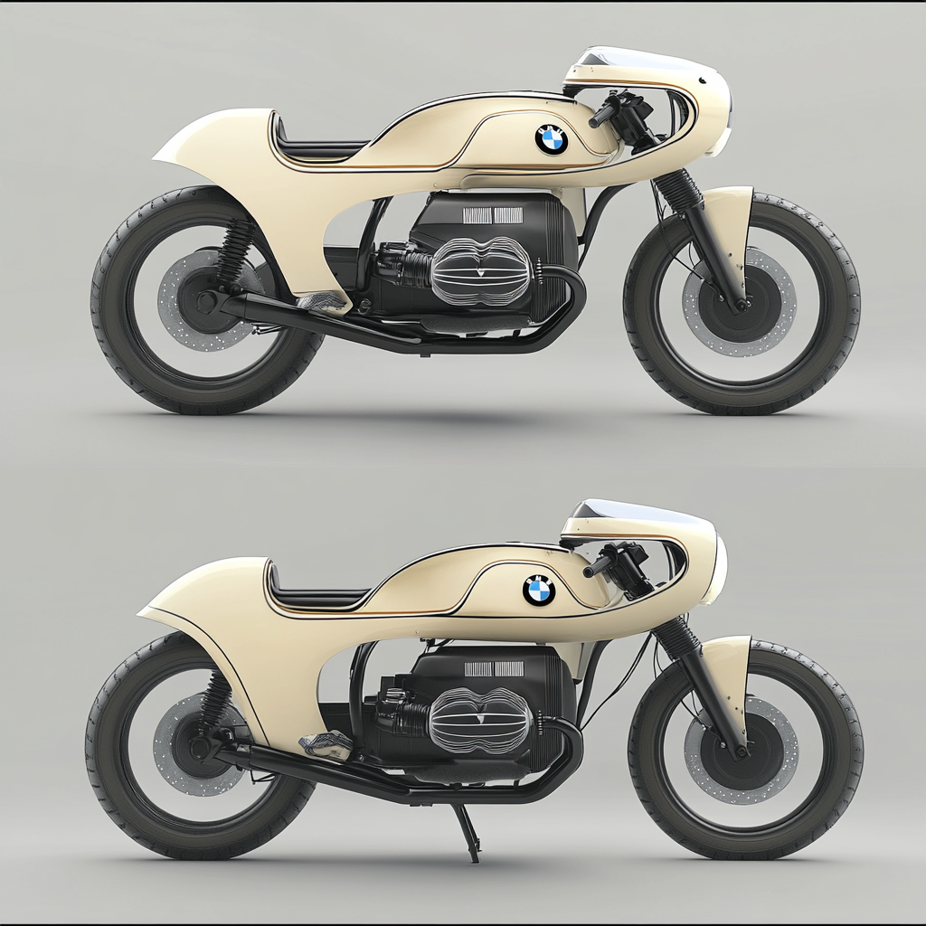 A Futuristic BMW-inspired Cafe Racer Motorcycle Design