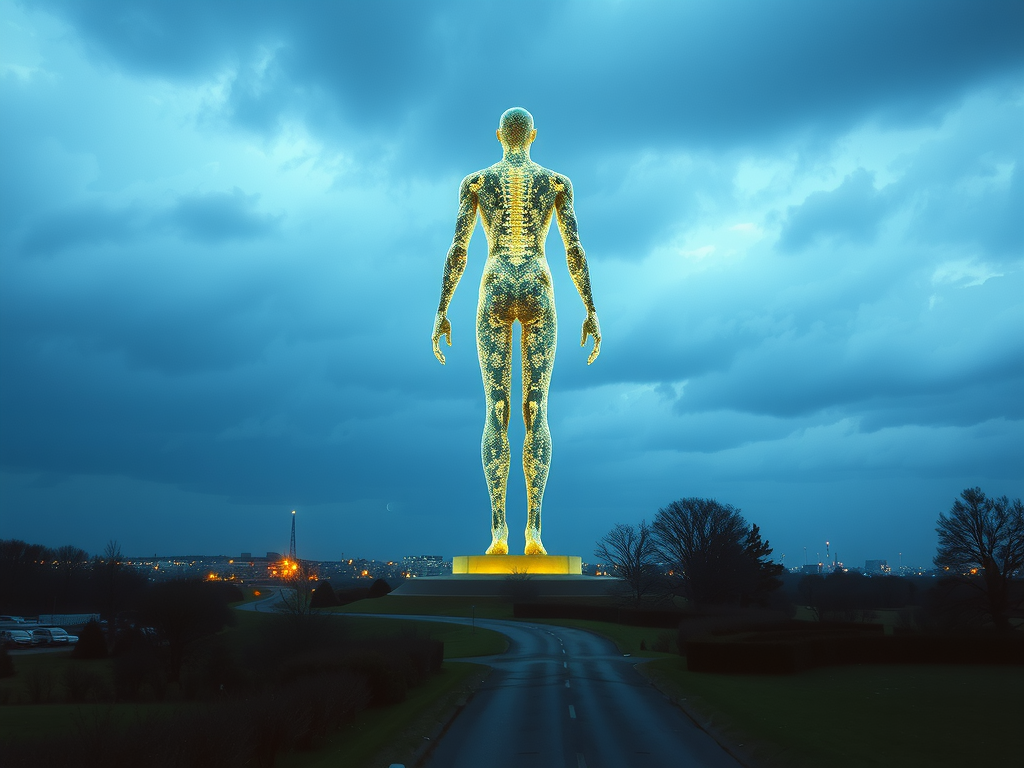 A Giant Futuristic Man Made from Pee