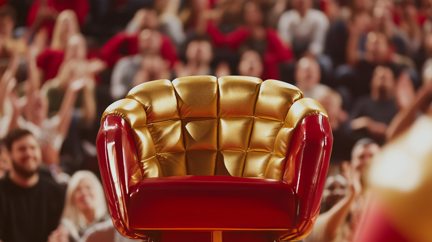 A Golden Exclusive Seat at Basketball Game, Fans Cheering