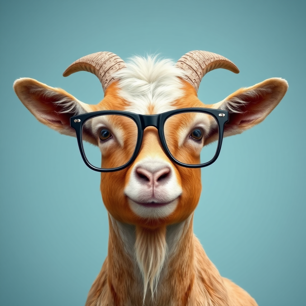 A Goofy Goat Wearing Glasses