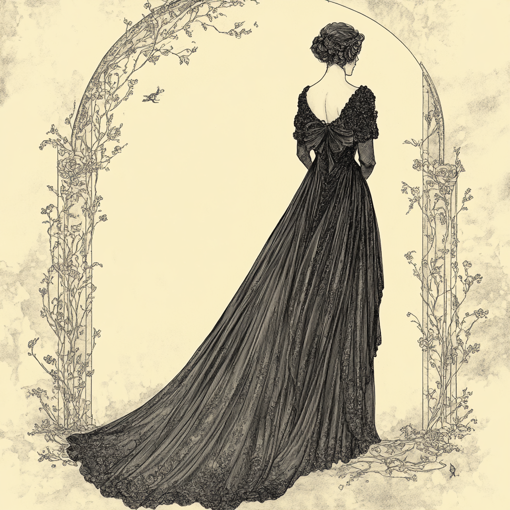 A Graceful Figure in an Elegant Gown