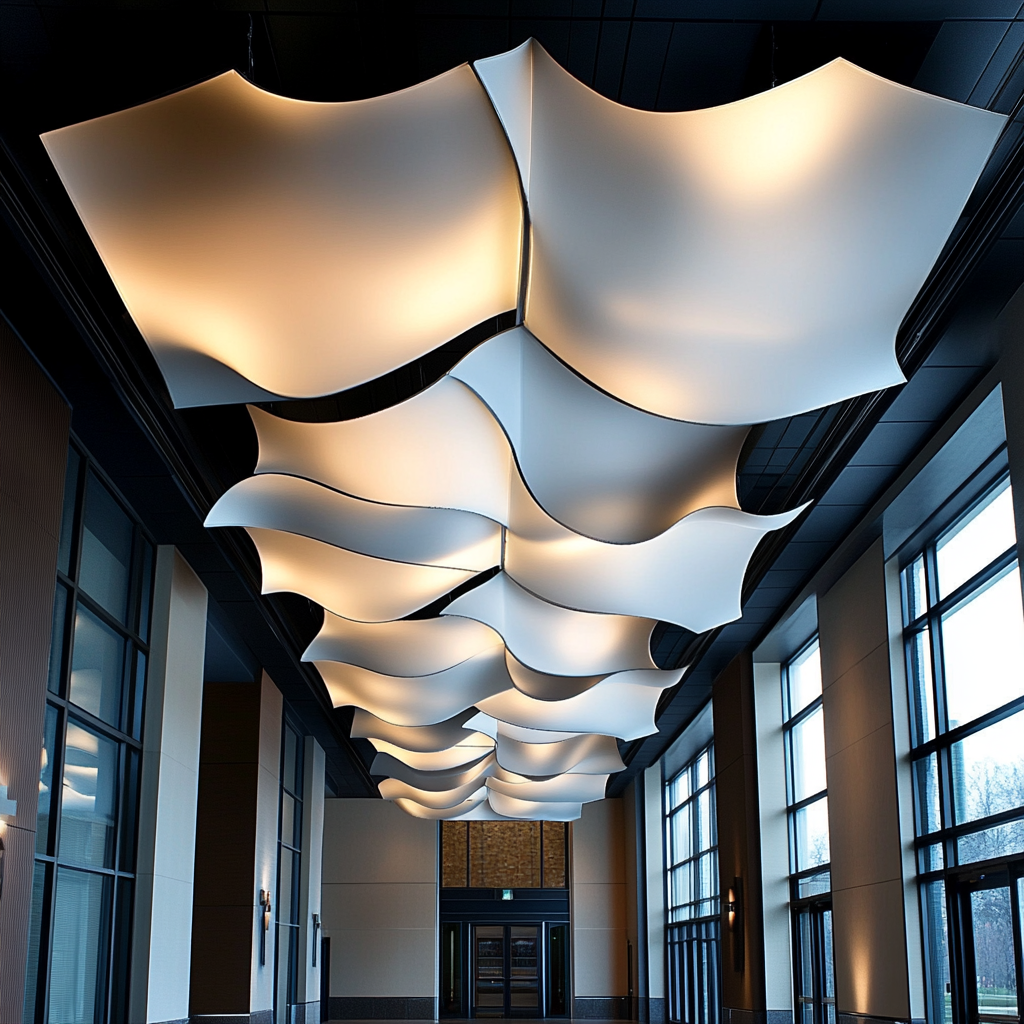 A Grand, Modern, Geometric Ceiling Installation