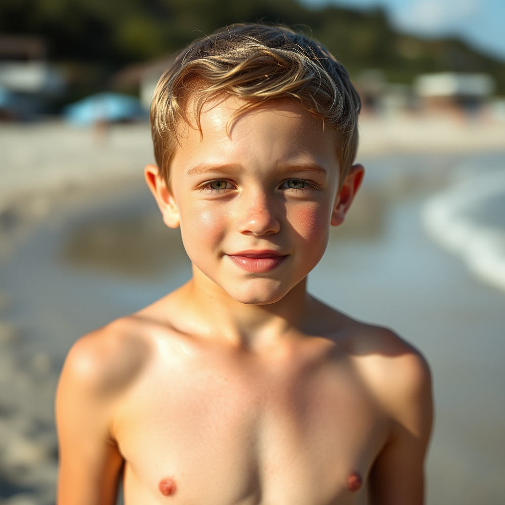 A Handsome Boy Modeling in Speedos at Beach