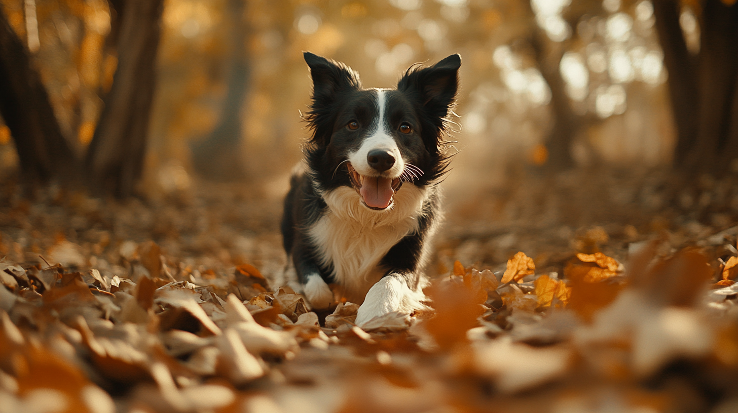 A Happy Border Collie Playing in Mexican Forest