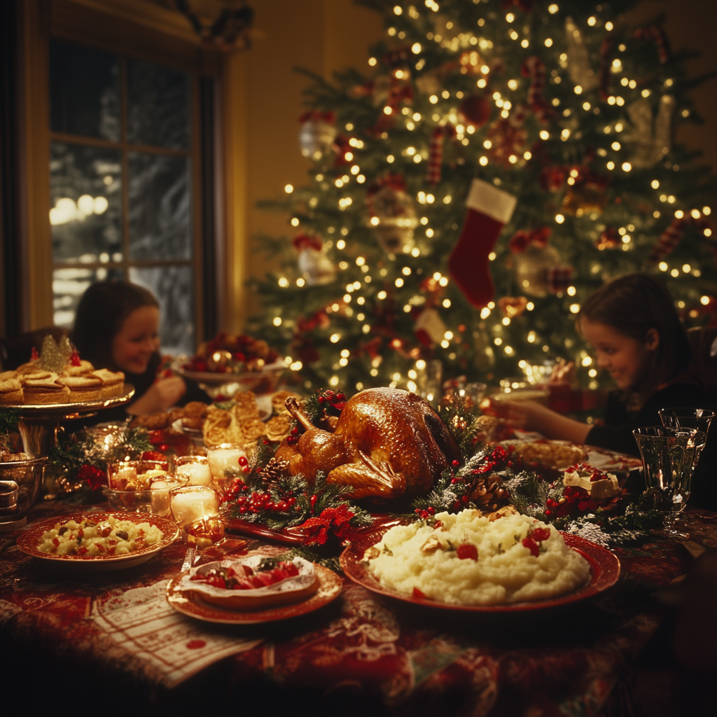 A Happy Christmas Dinner with Family Joy