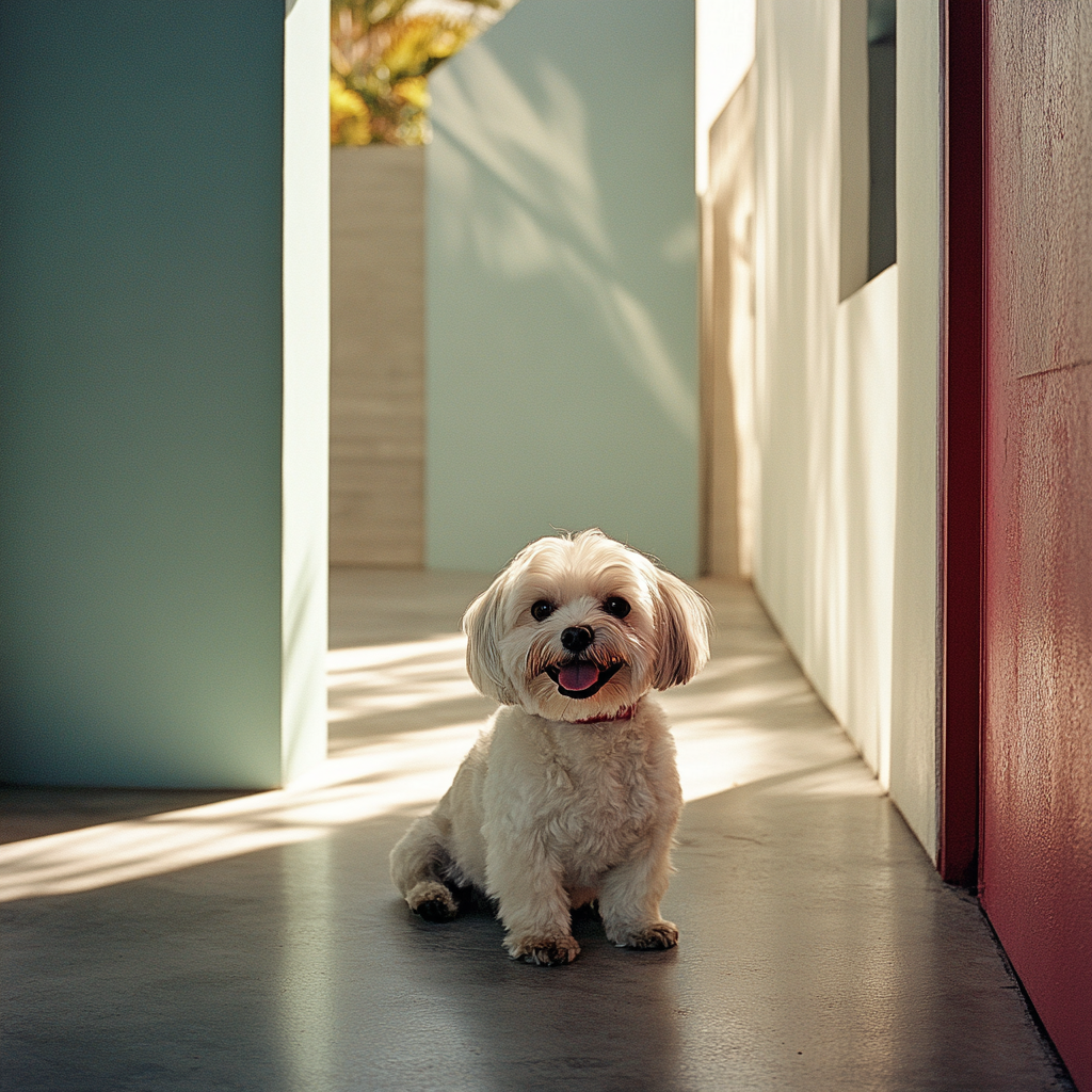 A Happy Shih Tzu Poses Heroically Outdoors