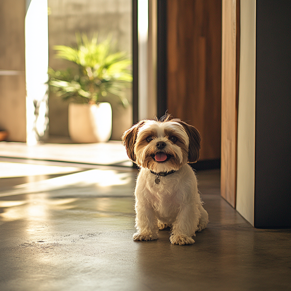 A Happy Shih Tzu Strikes Superhero Pose