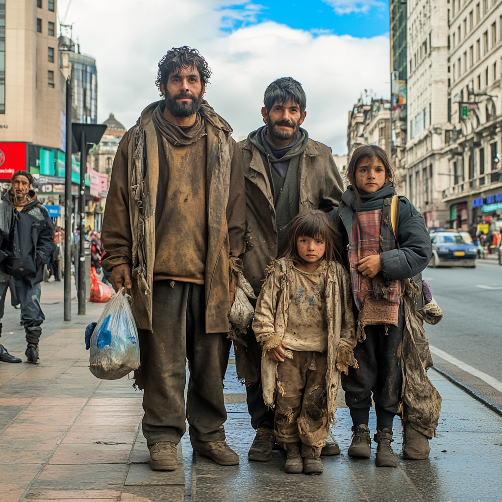 A Homeless Family in Downtown Buenos Aires