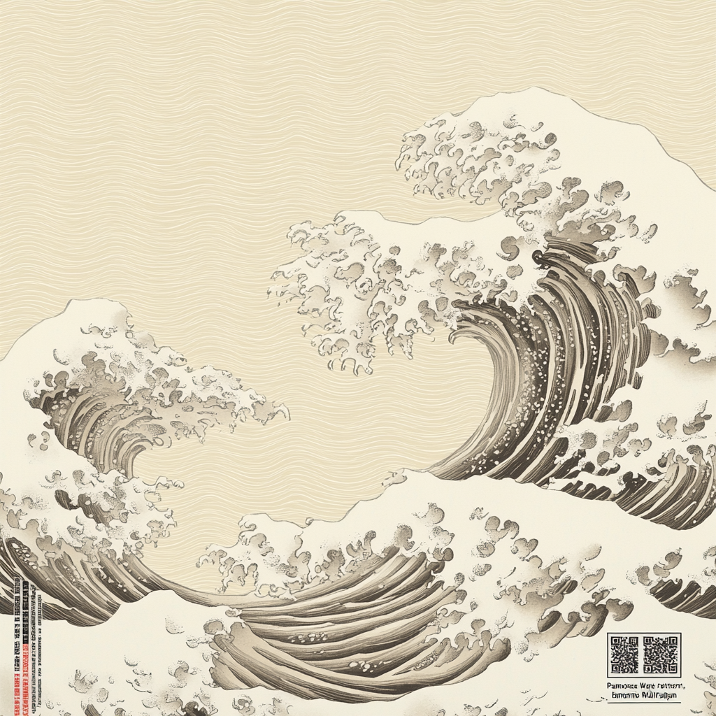 A Japanese Wave Pattern Wallpaper Inspired by Tradition