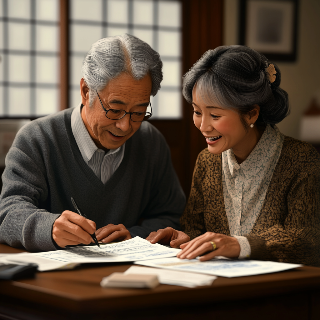 A Japanese couple discussing