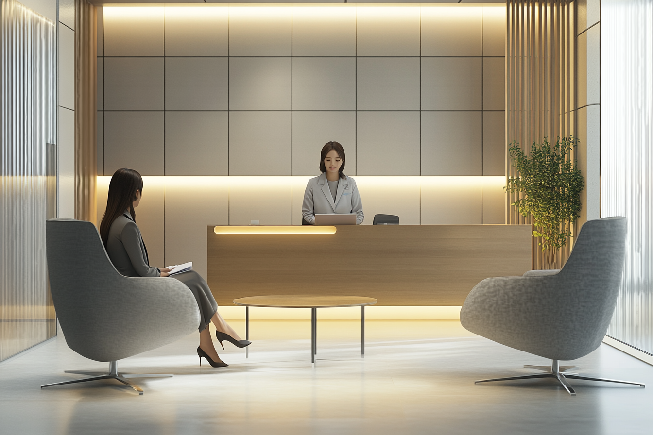 A Japanese woman at the bank consultation room