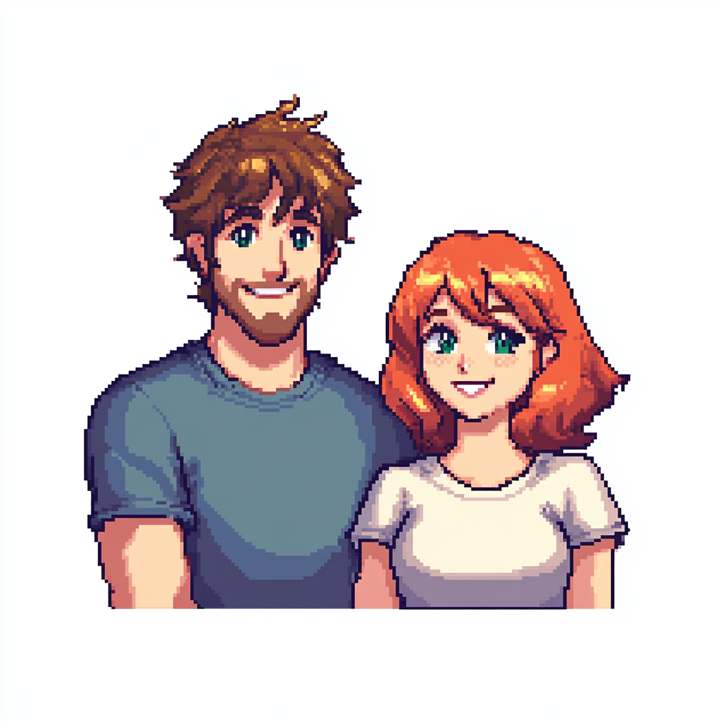 Dad and Mom Pixel Art