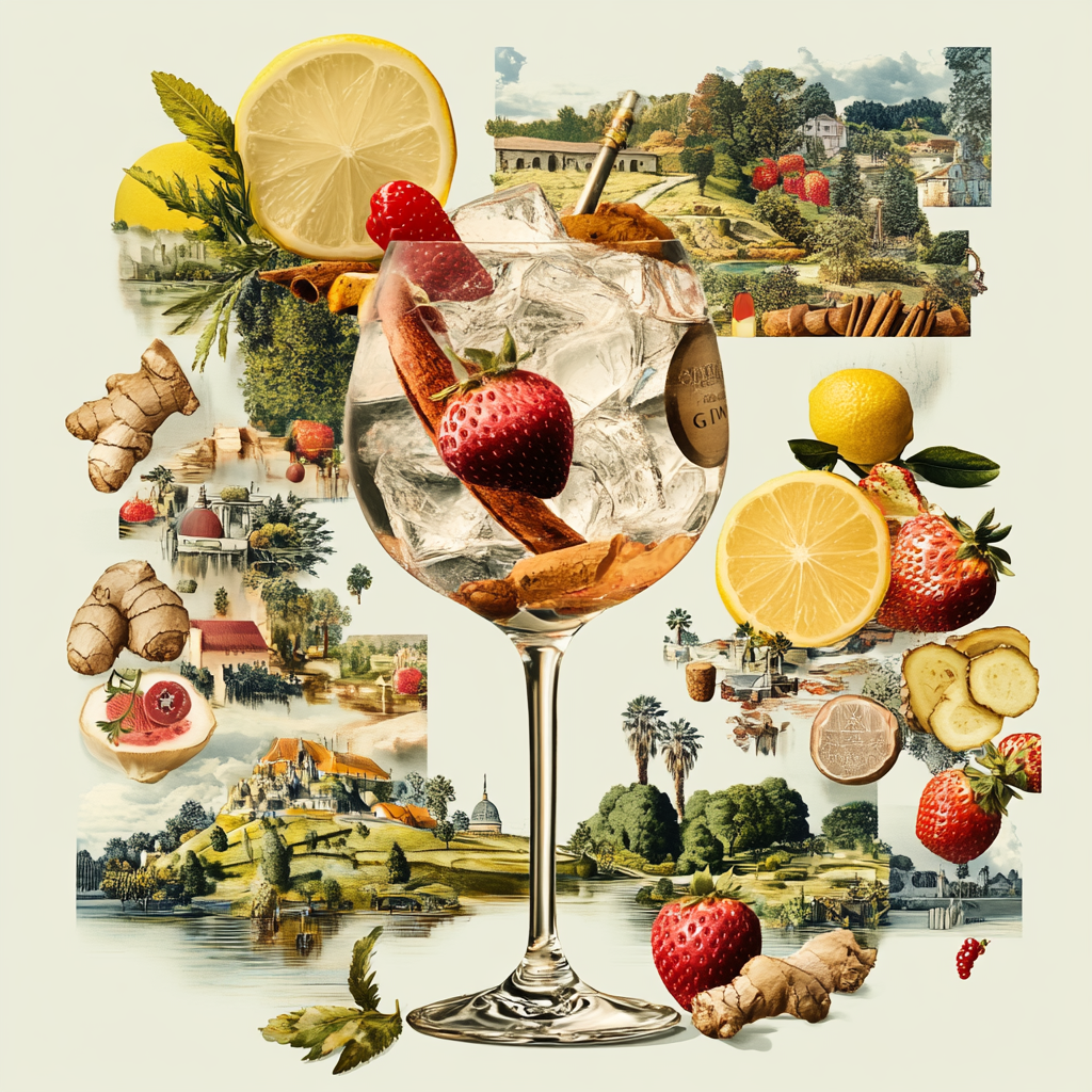 A Juniper Berry Gin Cocktail with Ingredients