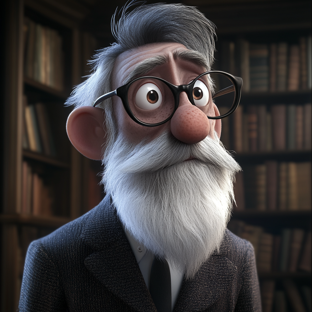 A Kind Professor with Disney Pixar Vibeportrait