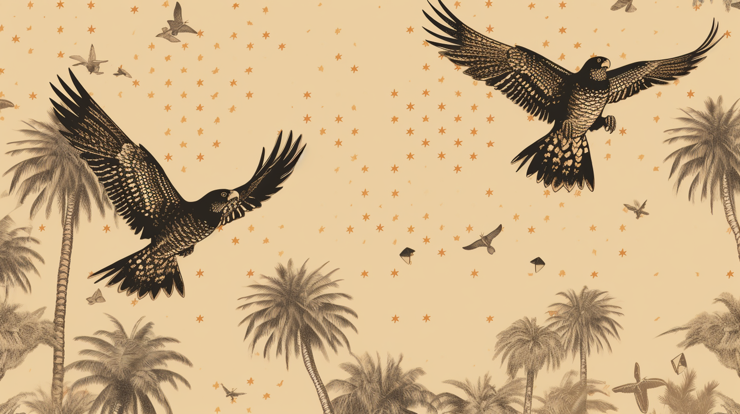 A Leopard and Eagle in Nature Seamless Pattern