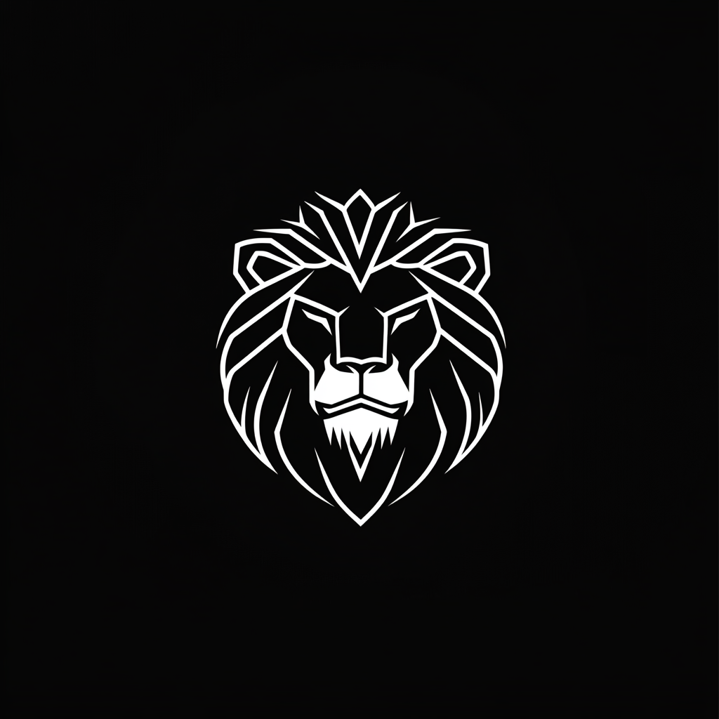 A Lion's Head Logo in Geometric Style