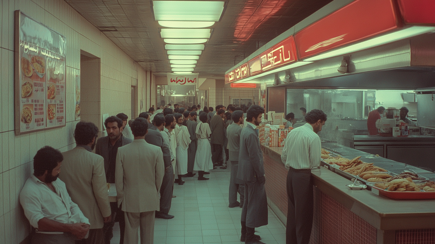 A Long Line of Hungry People in Kuwait.