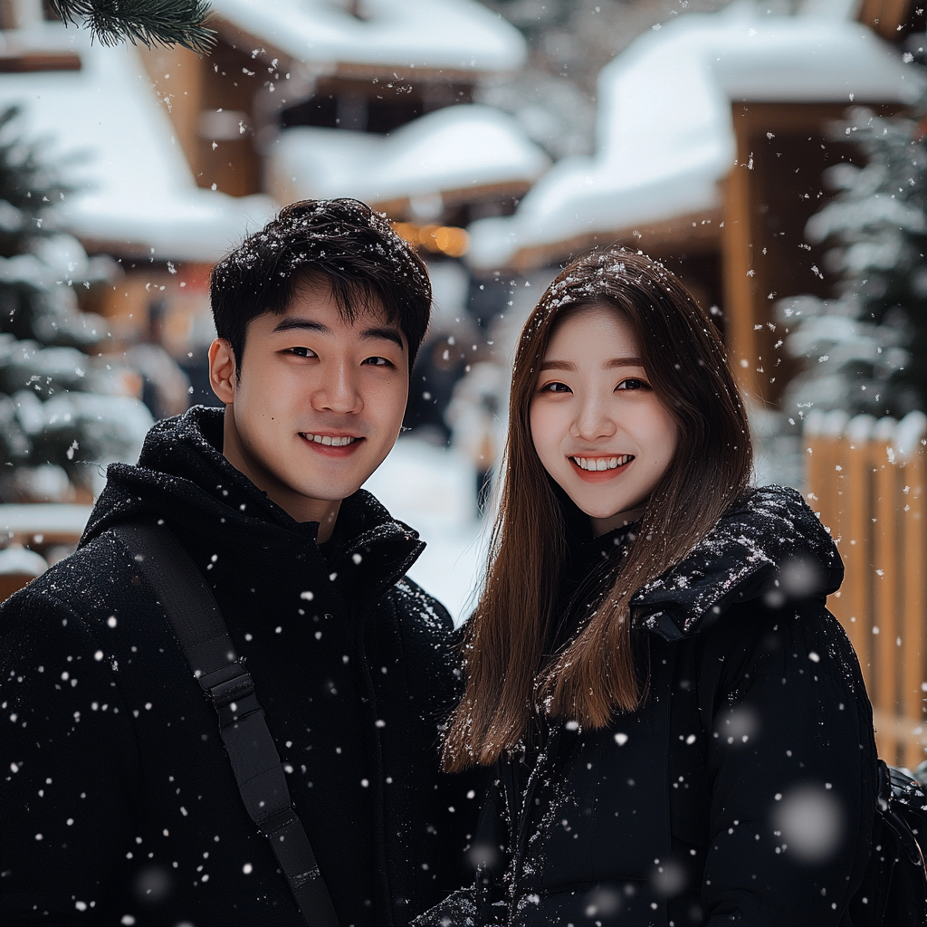 A Lovely Winter Portrait of Korean Couple