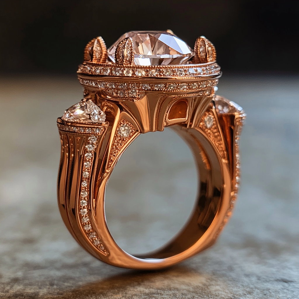 A Luxurious Rose Gold Ring with Unique Design