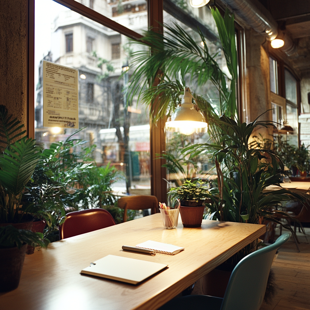 A Magical Work Environment with Natural Wood Desk