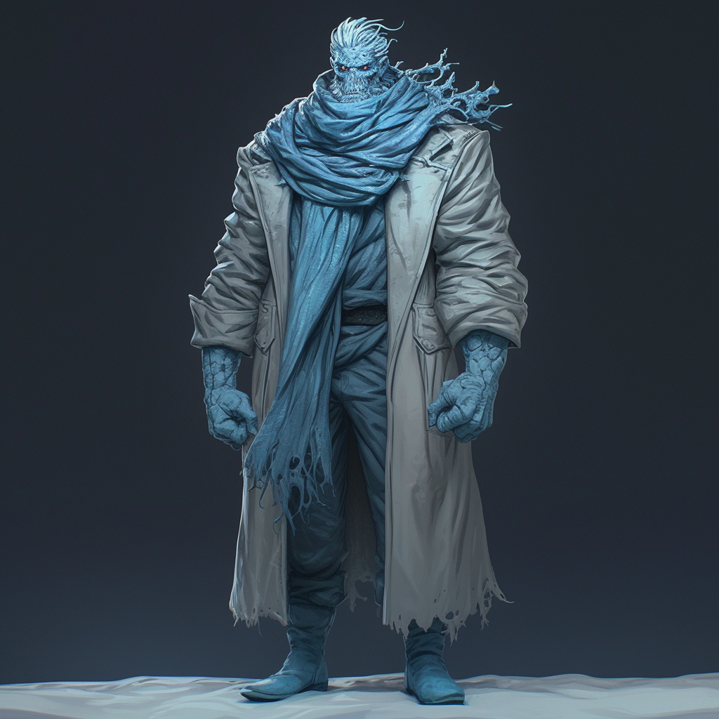 A Male Frost Giant Snow Miser 3D Sculpt