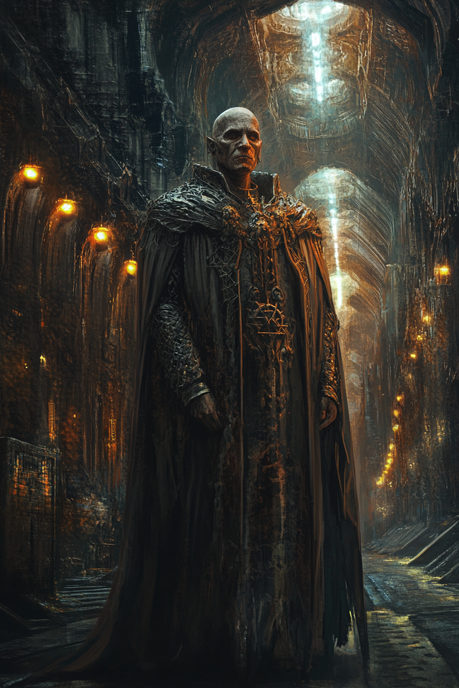 A Male Grimdark Initiate in Gothic Robe