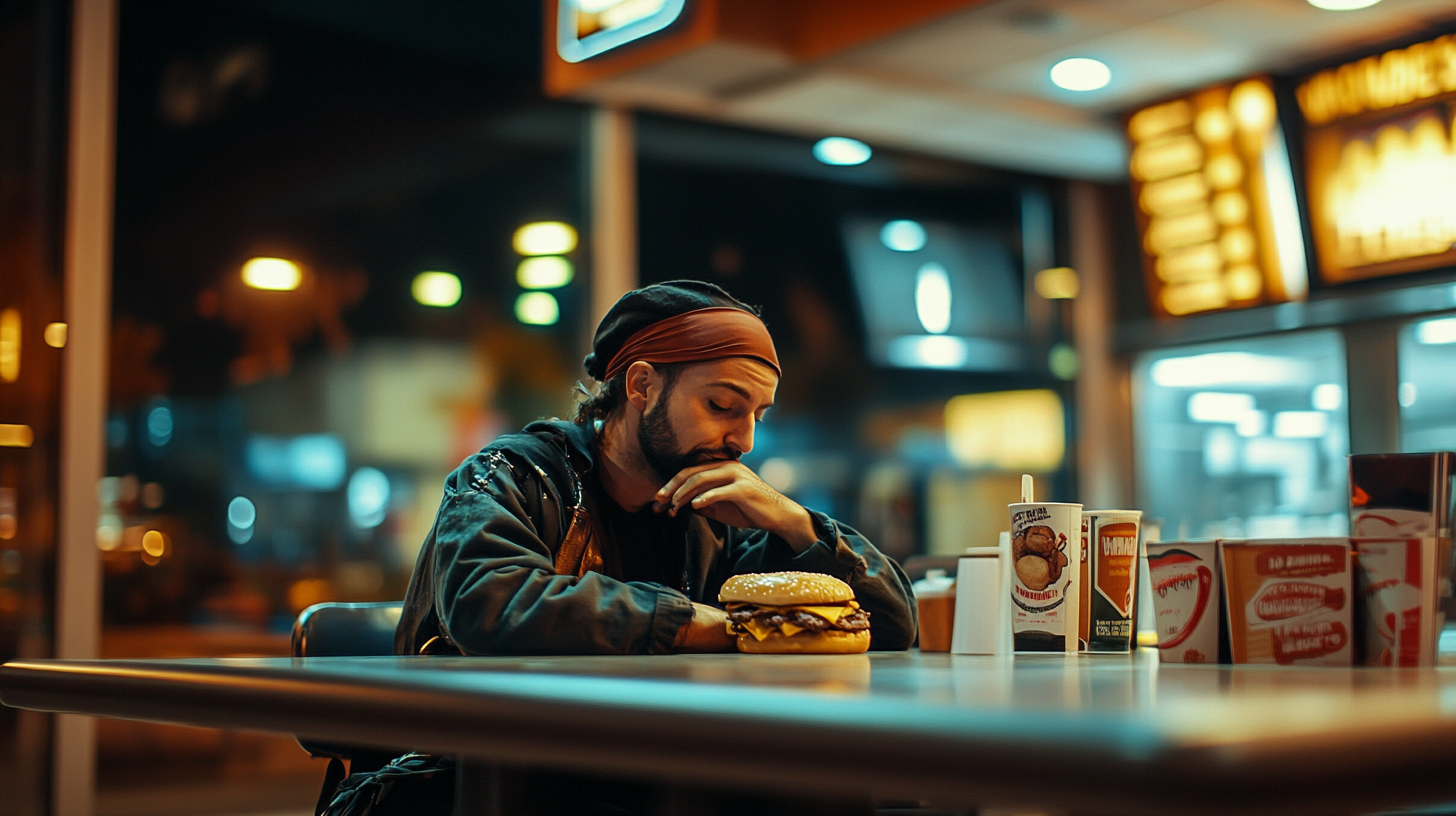 A Man's Pirate Halloween Night at Burger King